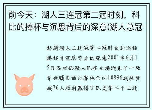 前今天：湖人三连冠第二冠时刻，科比的捧杯与沉思背后的深意(湖人总冠军科比)
